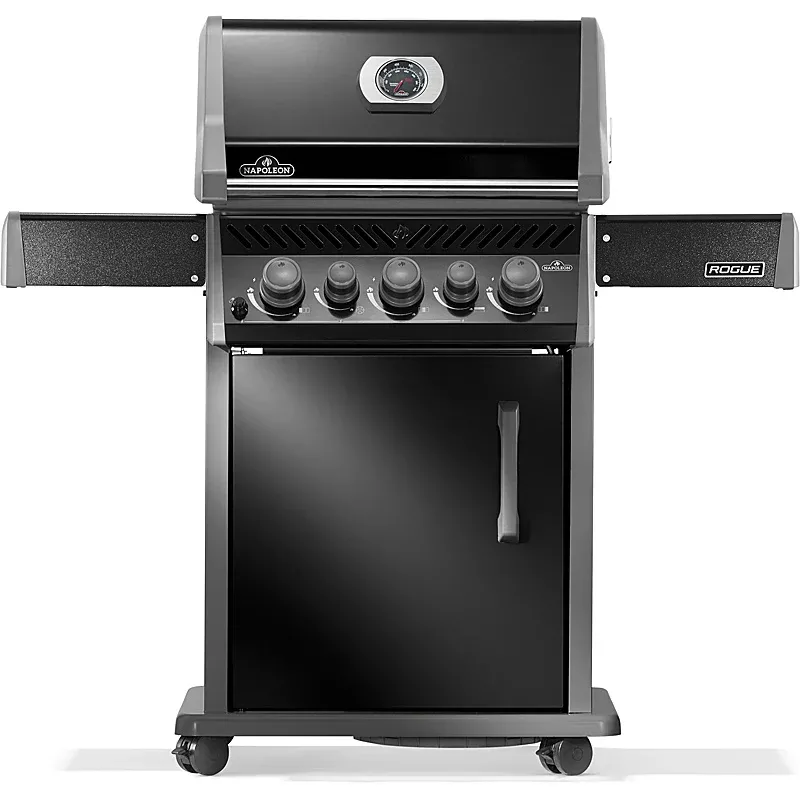 Napoleon Rogue 425 Gasgrill mit Heck- und Seitenbrenner, Schwarz, inkl. Drehspieß