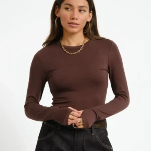Rouge Maple O-Neck Tee Seal Brown - Things I Like Things I Love
