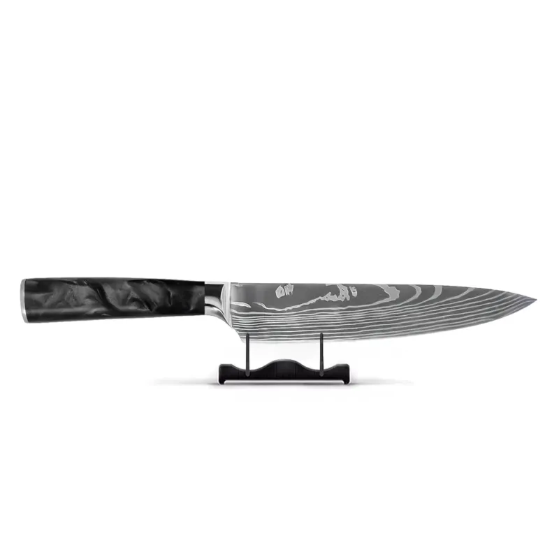 Shinrai Knives - Damascus Print Epoxy Onyx Koksmes 20 cm Koksmes Shinrai Knives