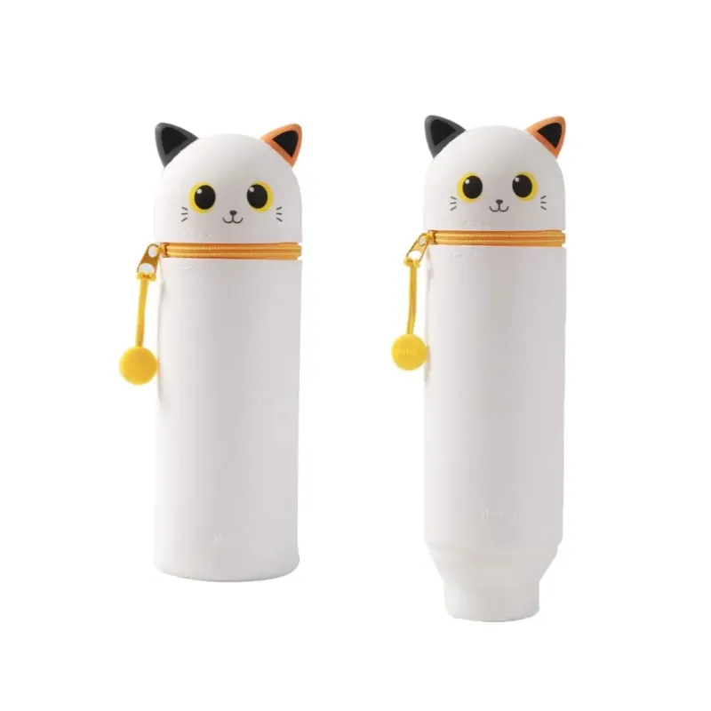 Silikonhülle Etui 'Katze' weiß/orange