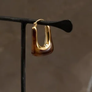 Single Hoop Torty Tortoise Gold - Things I Like Things I Love