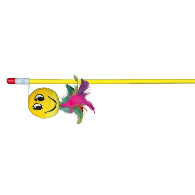 Spielangel für Katzen mit Smiley – 50 cm