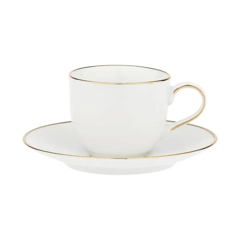 Set de taza y plato de porcelana Maesta La Porcellana Bianca