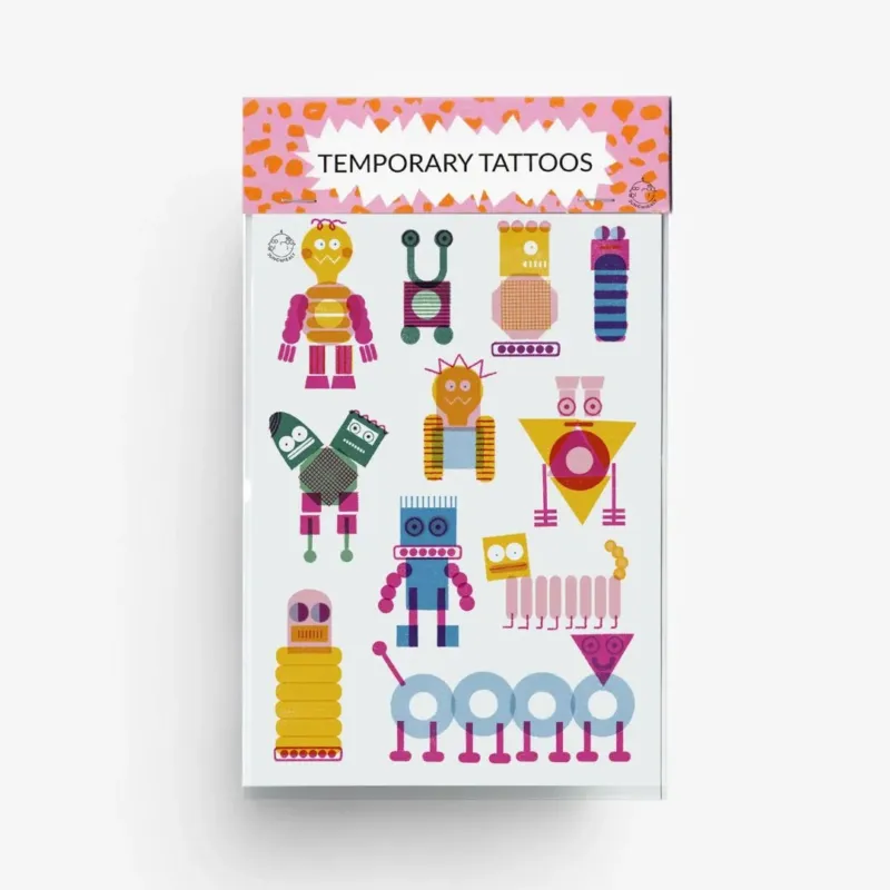 Temporäre Tattoos DIN A6 Roboter