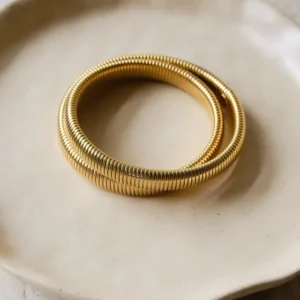 TILTIL Double Snake Bangle Gold - Things I Like Things I Love