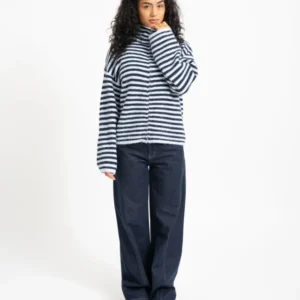 TILTIL Ellie Striped Zipper Cardigan One Size Blauw - Things I Like Things I Love