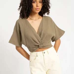 TILTIL Esmee Crop Top Knot Hydro Army - Things I Like Things I Love