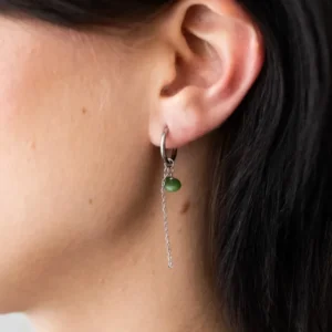 TILTIL Gem Chain Drop Earrings Zilver Groen - Things I Like Things I Love