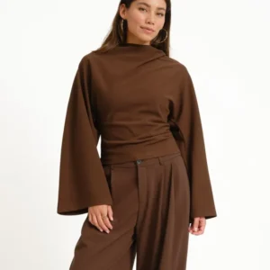 TILTIL Lenni Pleated Longsleeve Brown - Things I Like Things I Love