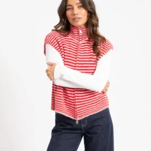 TILTIL Micha Striped Knitted Vest Roze One Size - Things I Like Things I Love