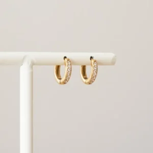 TILTIL Set Of 2 Diamond Huggie Earrings Gold - Things I Like Things I Love