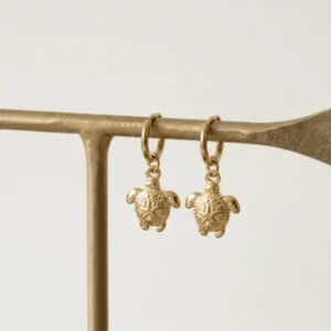 TILTIL Set Of 2 Earrings Gold Plated Hoop Turtle - Things I Like Things I Love