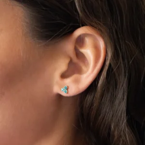 TILTIL SET OF 2 Earrings Zircon Stud Turquoise - Things I Like Things I Love