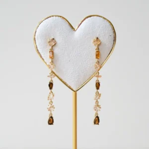 TILTIL Set Of 2 Jane Zircon Long Stud Earrings Gold - Things I Like Things I Love
