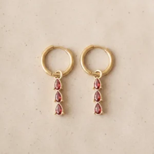 TILTIL Set van 2 Amber Zircon Drop Earrings Goud - Things I Like Things I Love