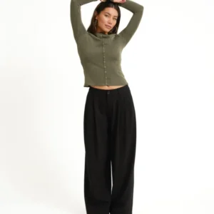 TILTIL Striped Fonna Button Longsleeve Donkergroen - Things I Like Things I Love