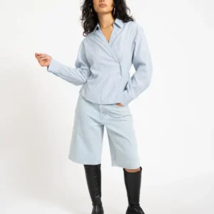 TILTIL Striped Liana Blouse Light Blue - Things I Like Things I Love