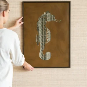 TILTIL X ARDWORKS Wall Art Rodeo Seahorse Olive A3 / B2 - Things I Like Things I Love