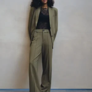 TILTIL Sanne Pintuck Pantalon Donkergroen