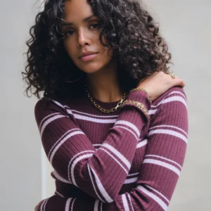 TILTIL Striped Roellie Ribknit Roze