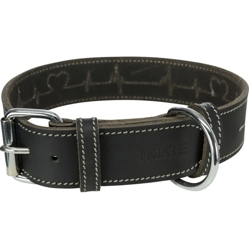 Rustic Fettleder Hundehalsband für kehlkopfschonendes Anleinen