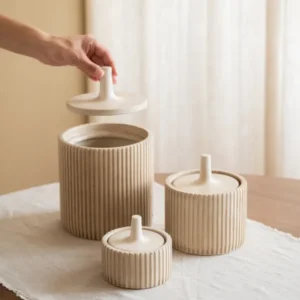 Voorraadpot Zilt Keramiek Beige - Things I Like Things I Love
