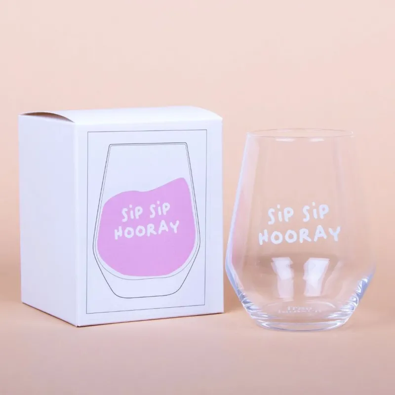Stilvolles Weinglas 'Sip Sip Hooray'