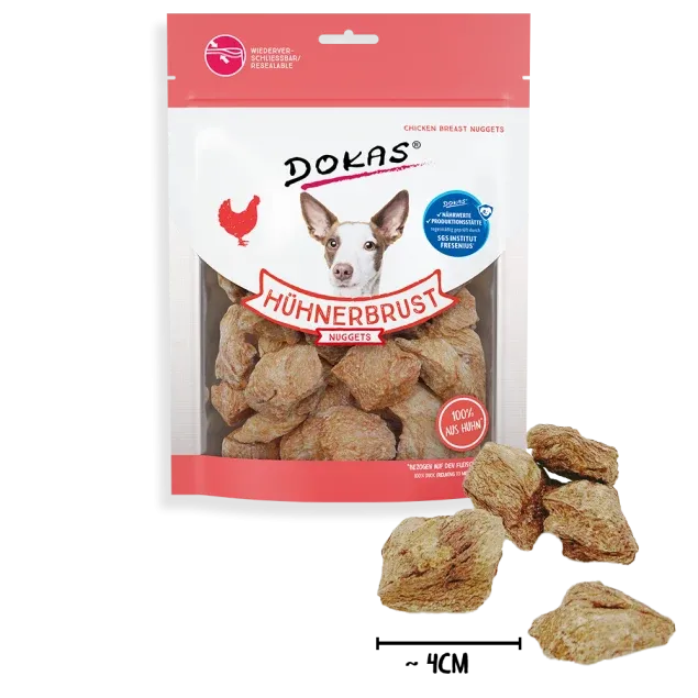 Dokas Hühnerbrust Nuggets für Hunde – Gefriergetrocknet 110g